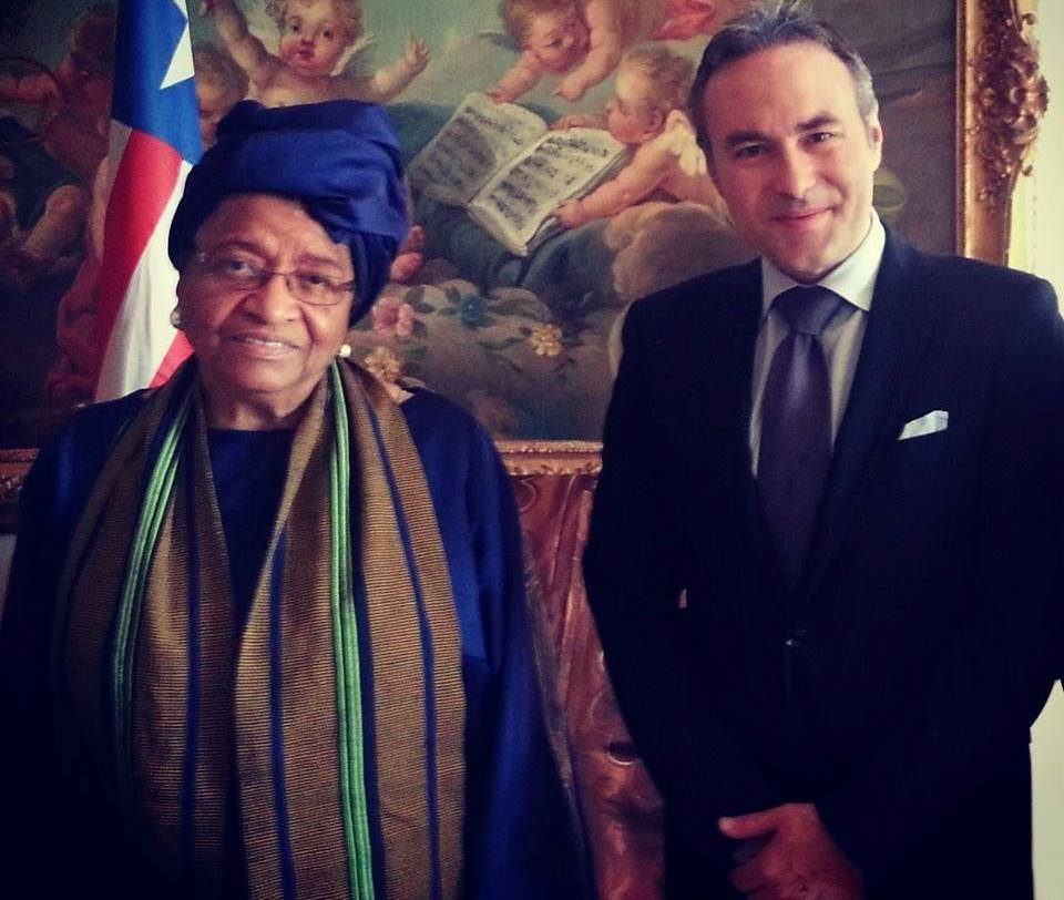 La Presidente della Liberia con il Presidente dell'IsCaPI