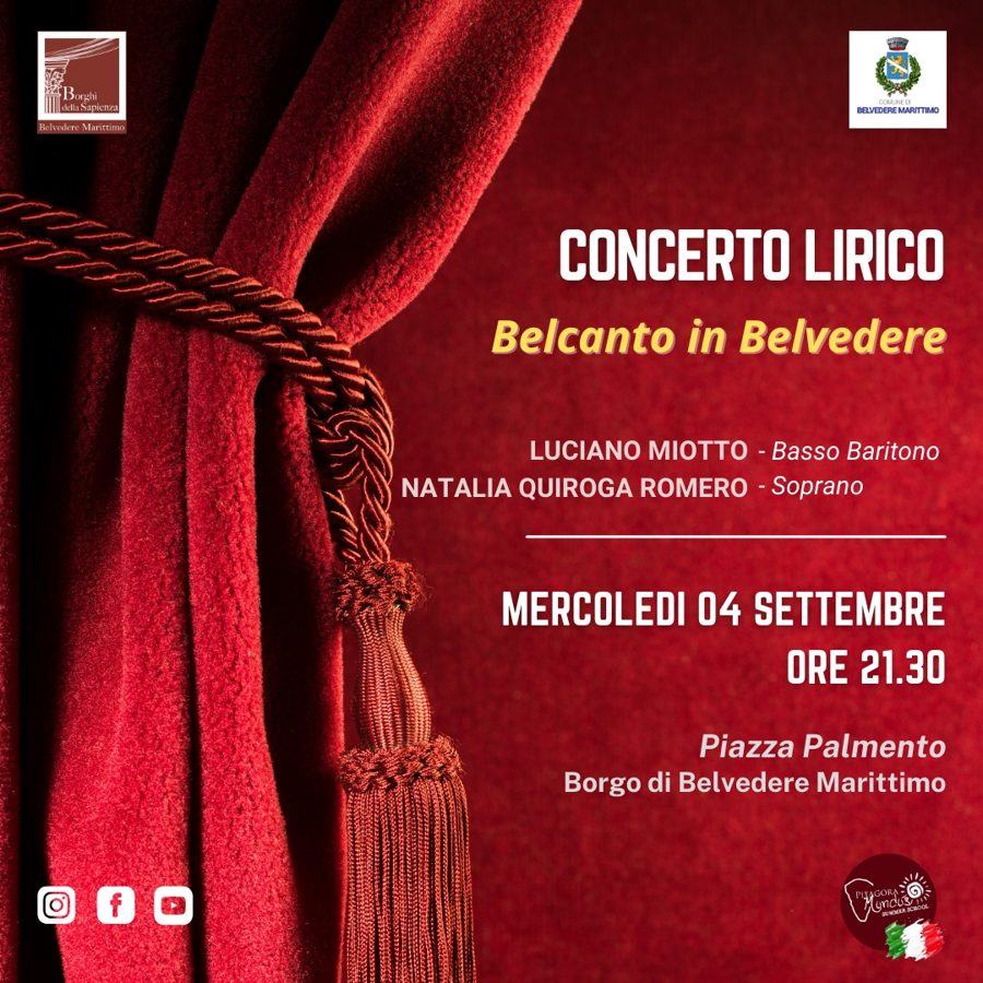 Concerto lirico · Belcanto in Belvedere – Mercoledì 4 settembre 2024