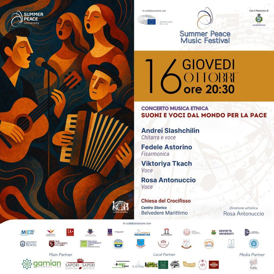Suoni e voci dal mondo per la pace – Giovedì 16 ottobre 2025
